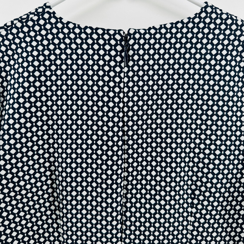 NEW YORK & COMPANY Black White Geometric DIAMOND Pleated Sleeves Dress WOMENS S - Picture 9 of 9